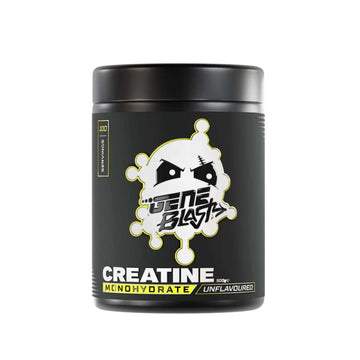Gene Blast Micronised Creatine Monohydrate 100 Servings providing 5g pure creatine per serving for strength, power, muscle performance and training support