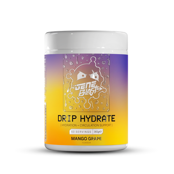 Gene Blast Drip Hydrate mango grape electrolyte hydration powder drink