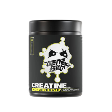Gene Blast Micronised Creatine Monohydrate 500g supplement container for strength and performance support
